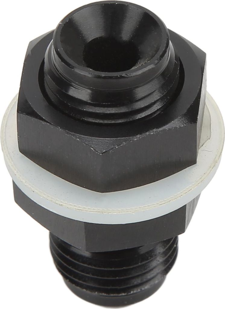 Brennstoffzellen-Schottverschraubung mit PTFE-Unterlegscheibe, schwarz eloxierter 6061-T6-Aluminiumlegierungsanschluss für die meisten Flüssigkei...