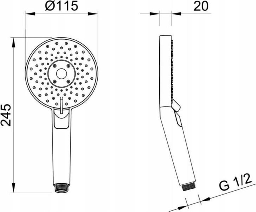 Gaja 3-Gang-Brausegriff Chrom