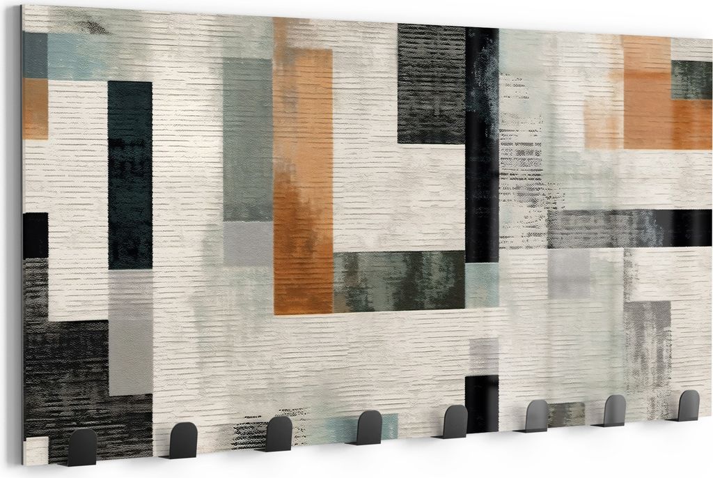 DEQORI Kleiderhaken Glas 60x30 cm 'Urbane Struktur' Wand Garderobe beschreibbar Paneel