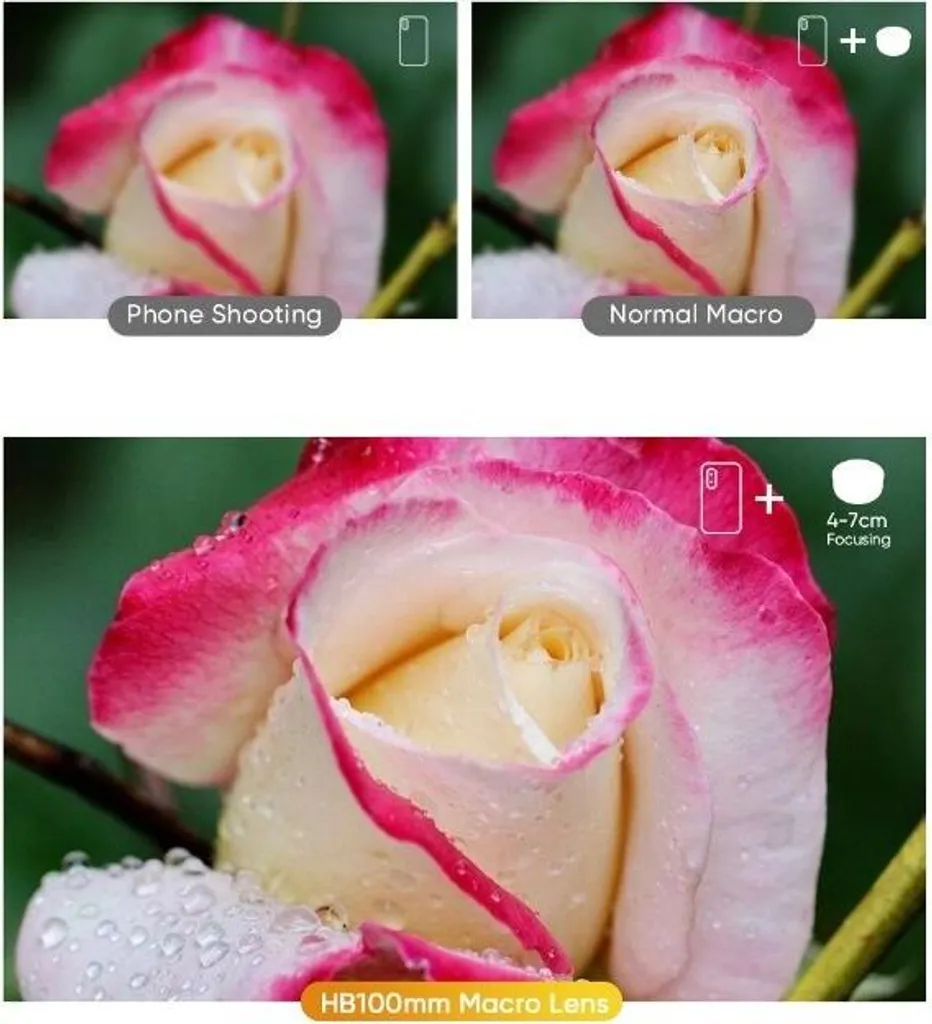 Objectif macro smartphone 100mm HD éclairage LED CRI 95+ de précision - 13