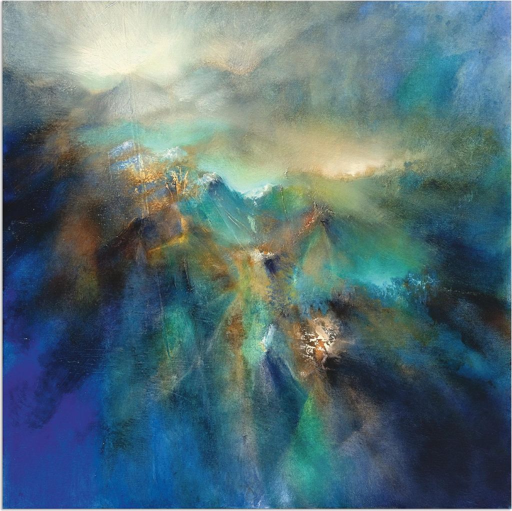ARTland Wandbild Alu für Innen & Outdoor Über allen Gipfeln Größe: 70x70 cm