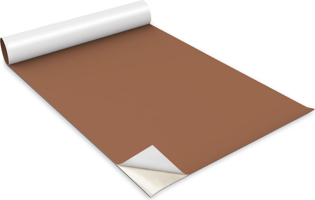 Selbstklebende Möbelfolie - Dekorationsfolie - Tischmöbel - Zuschneidbar - Braune Farbe - 100 x 50 cm
