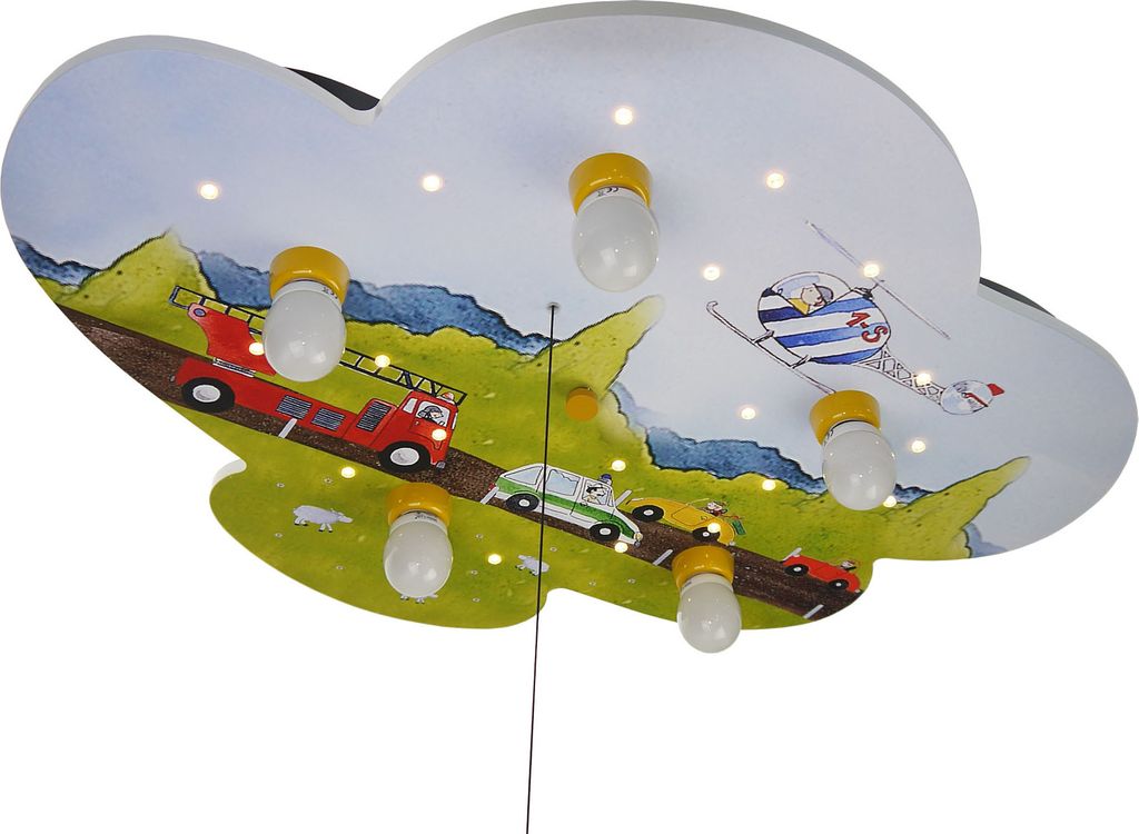 Niermann Leuchten Deckenleuchte Wolke, Autos - Maße: 74 cm x 57 cm x 7 cm - Farbe: multicolor; 671