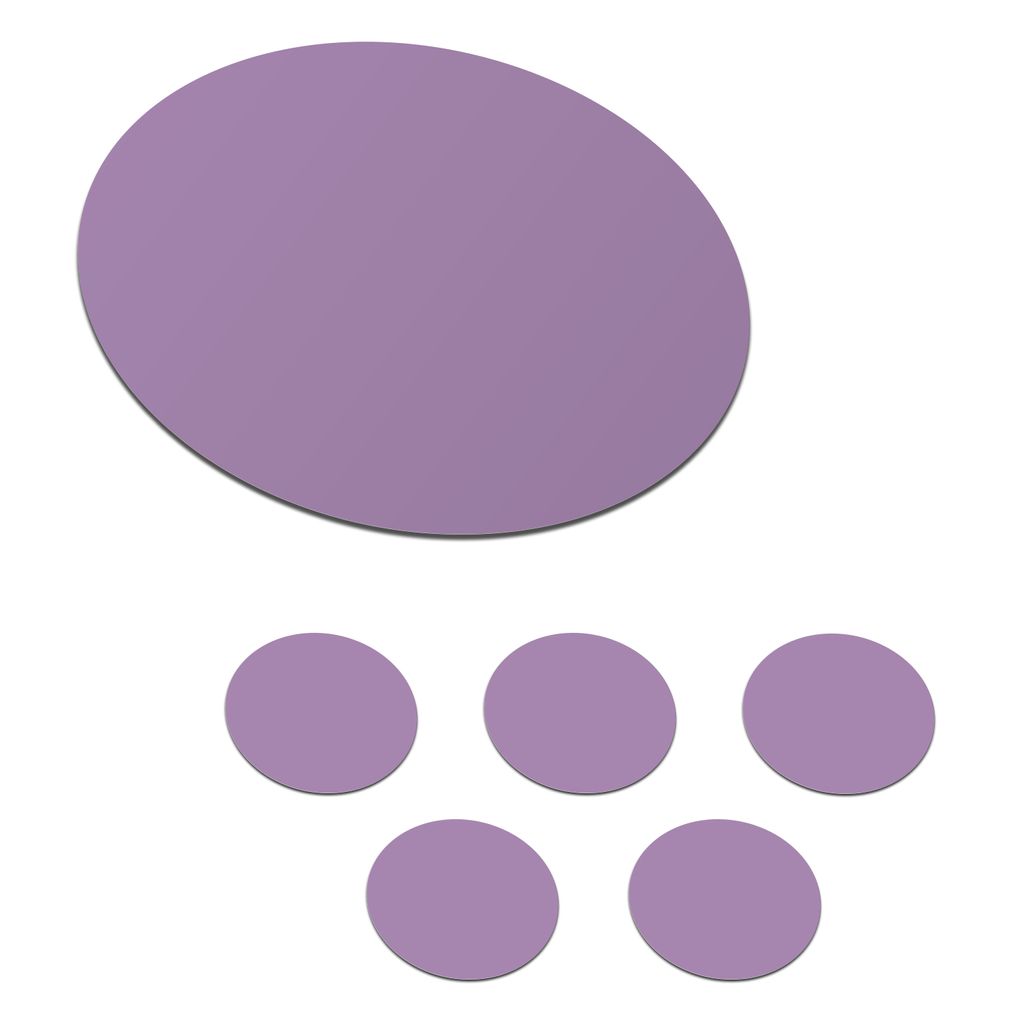 KitchenYeah Glasuntersetzer Rund 6er Set Innenbereich - Violett - Farben - Farbe - Einfarbig 10x10 cm Untersetzer für Gläser - Getränkeunters...