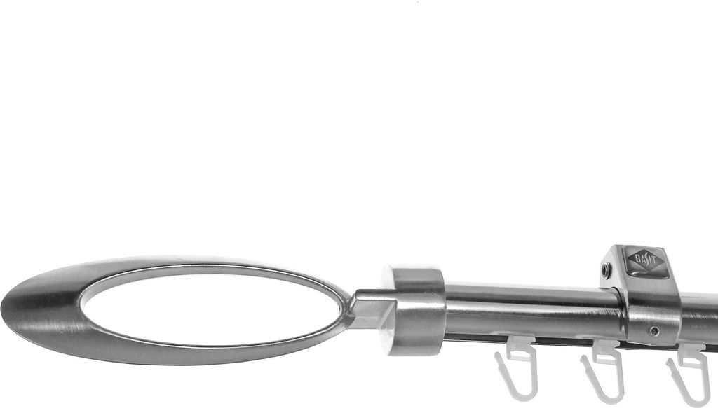 Innenlauf Edelstahl Look Gardinenstange 20mm Deckenträger 1-läufig, Länge wählbar D50 E85 I
