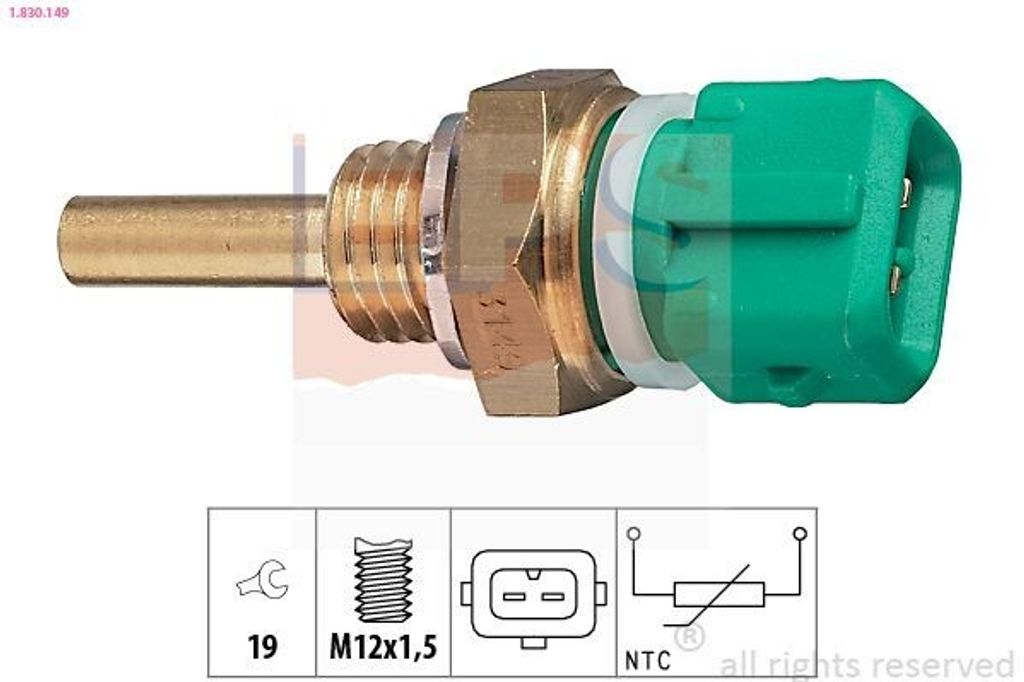 EPS 1.830.149 Kühlmitteltemperatursensor für FIAT ULYSSE (220) passend für PEUGEOT 106 II Schrägheck (1A, 1C) PARTNER Combispace (5F) PARTNER K...