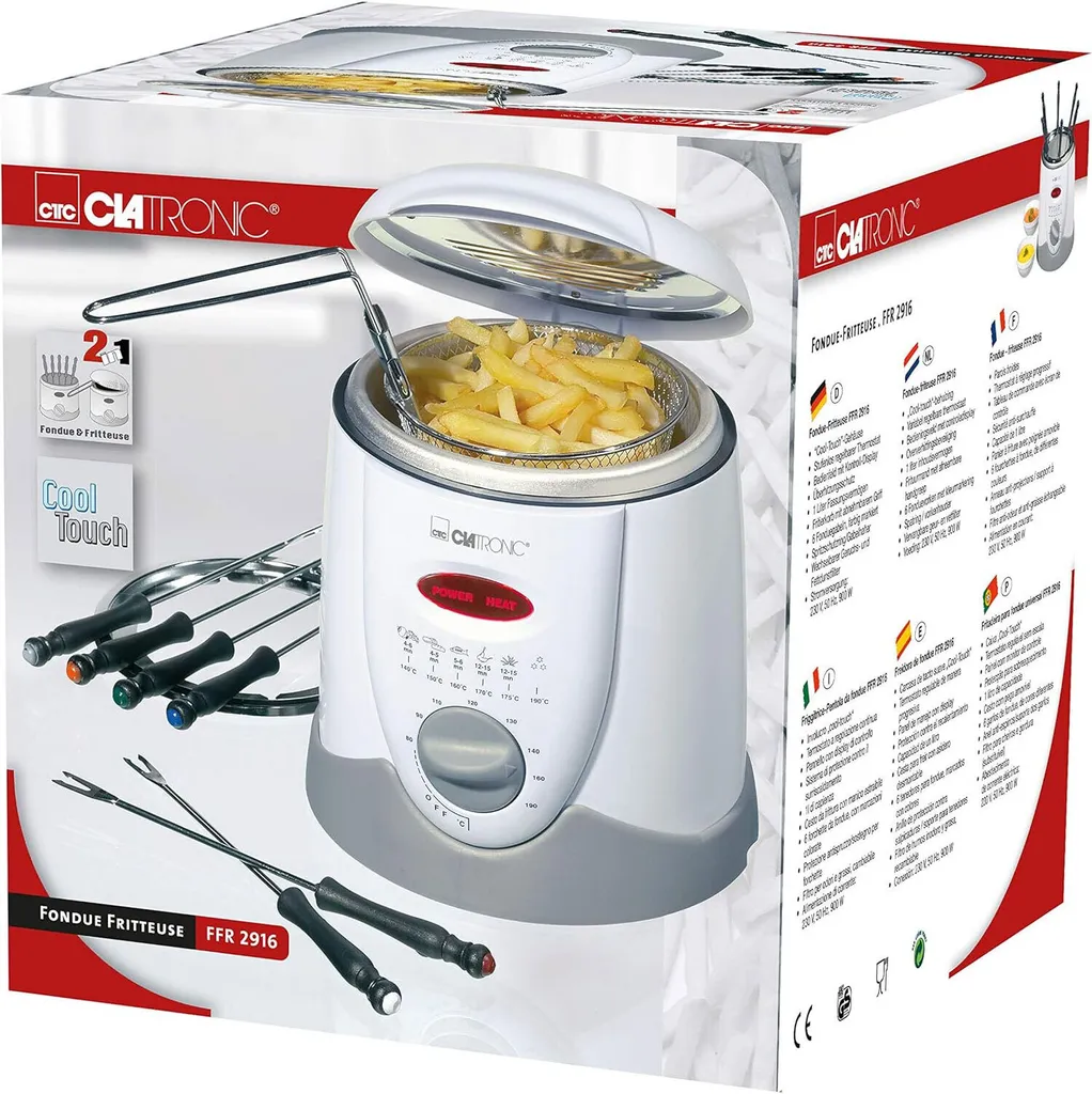 Friteuse Compacte Clatronic FFR 2916 Idéale pour Personne Seule ou Couple