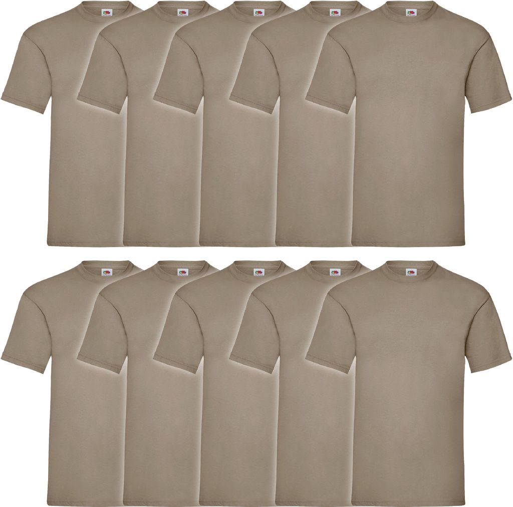 10er Pack Fruit of the Loom Valueweight T-Shirt Farbe: khaki Größe: 2XL