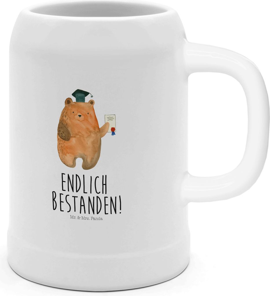 Mr. & Mrs. Panda Humpen Bär Prüfung - Weiß - Geschenk, Abitur, Krug, Teddy, Bier Seidel, Bestanden, Zeugnis, Abschluss, Abschlusszeugnis, Kerami...