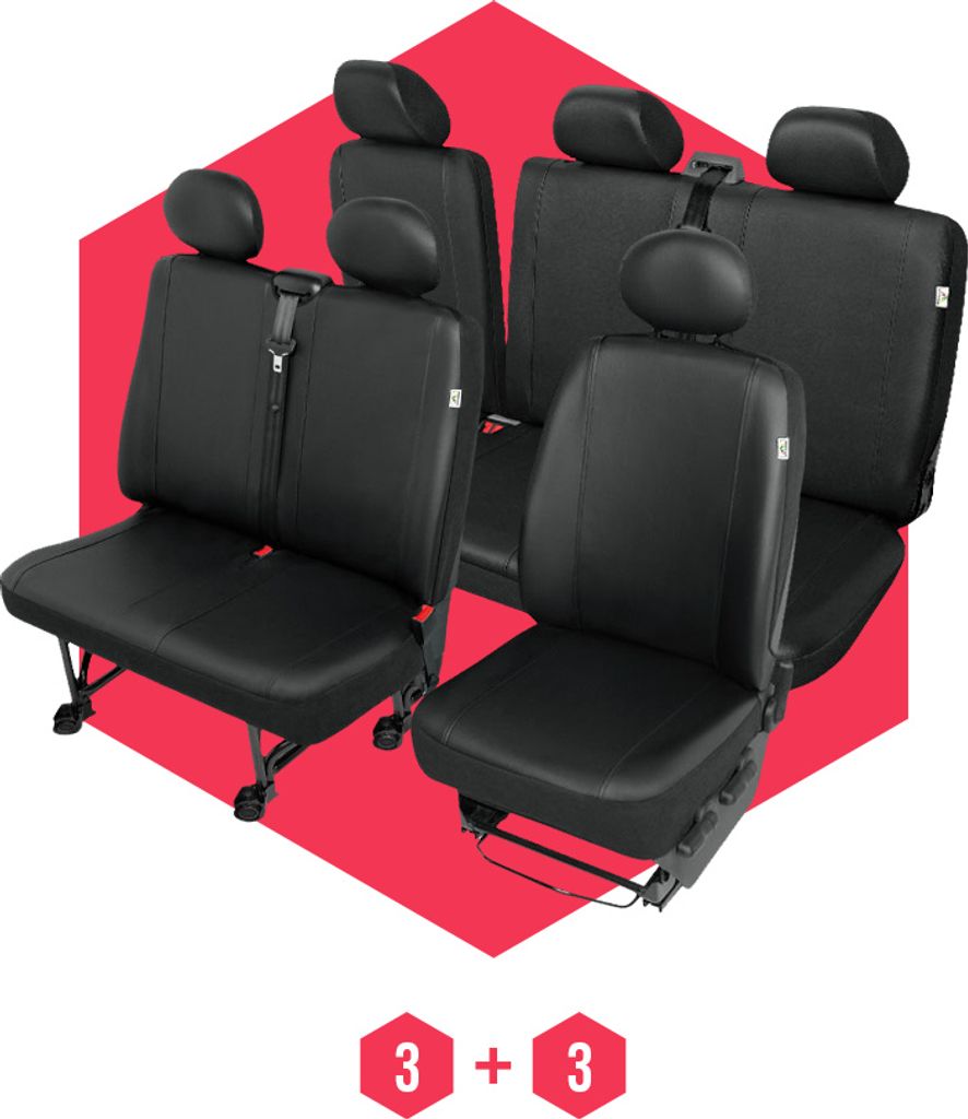 Autositzbezüge Universal Schonbezüge für Fiat Scudo II (06-16) Schwarz 6-Sitze