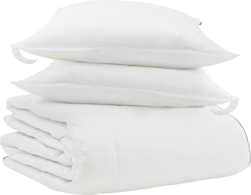 vidaXL Piumino invernale con cuscino 3 pezzi Piumino bianco