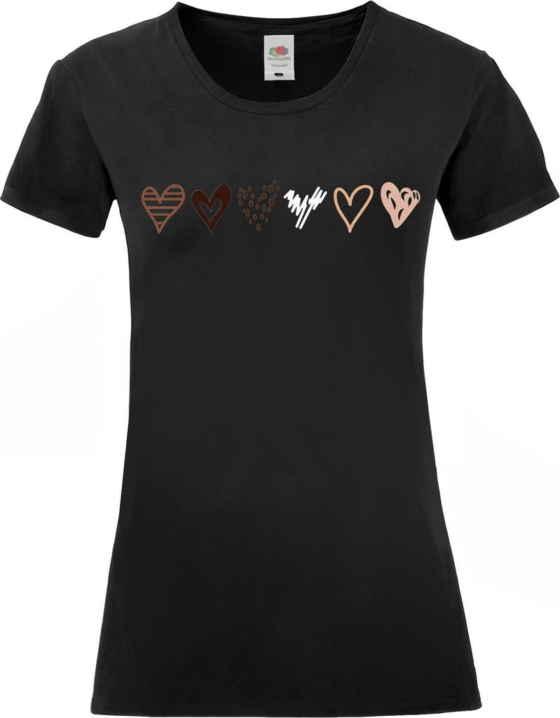PAULGOS Damen T-Shirt "6 kleine Herzen"