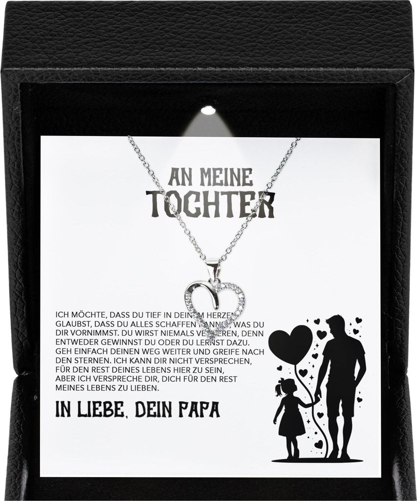 22Feels Tochter Geschenk von Mama - Mädchen Schmuck Frauen Silber 925/000 Herz Halskette - Konfirmation Firmung 18. Geburtstag Weihnachten Schulab...
