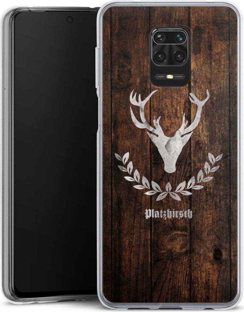 DeinDesign Handyhülle für Xiaomi Redmi Note 9s Silikon Hülle Case Smartphone Schutzhülle Hirsch Holz Holzoptik