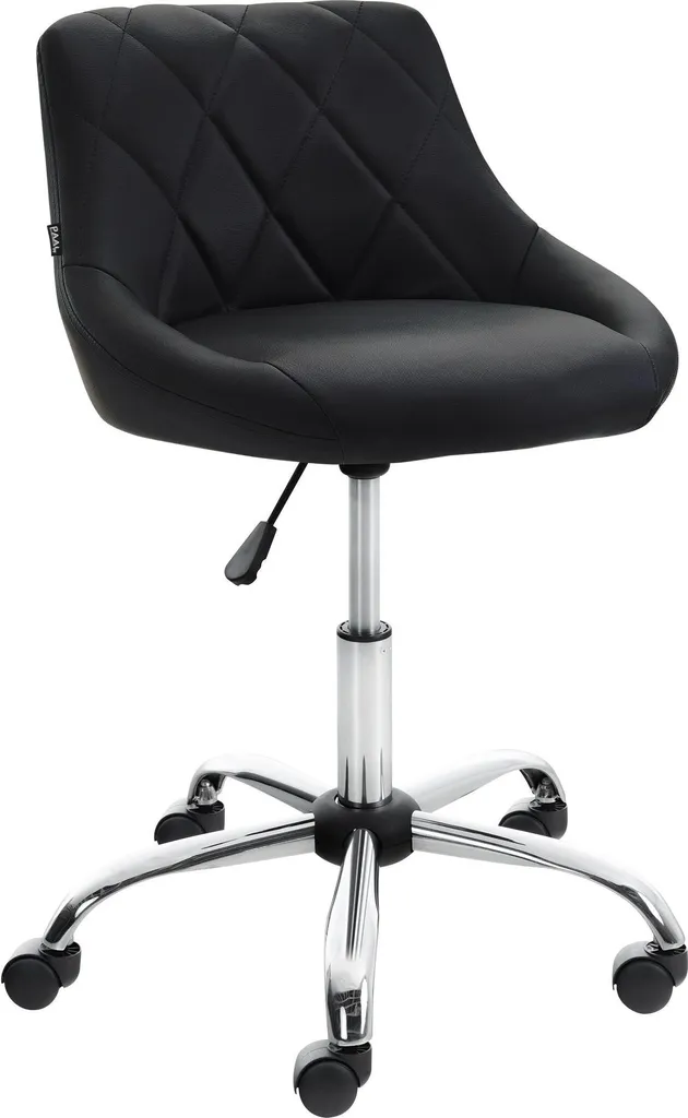 Tabouret de bureau à roulettes CLP Lazio noir idéal pour le télétravail
