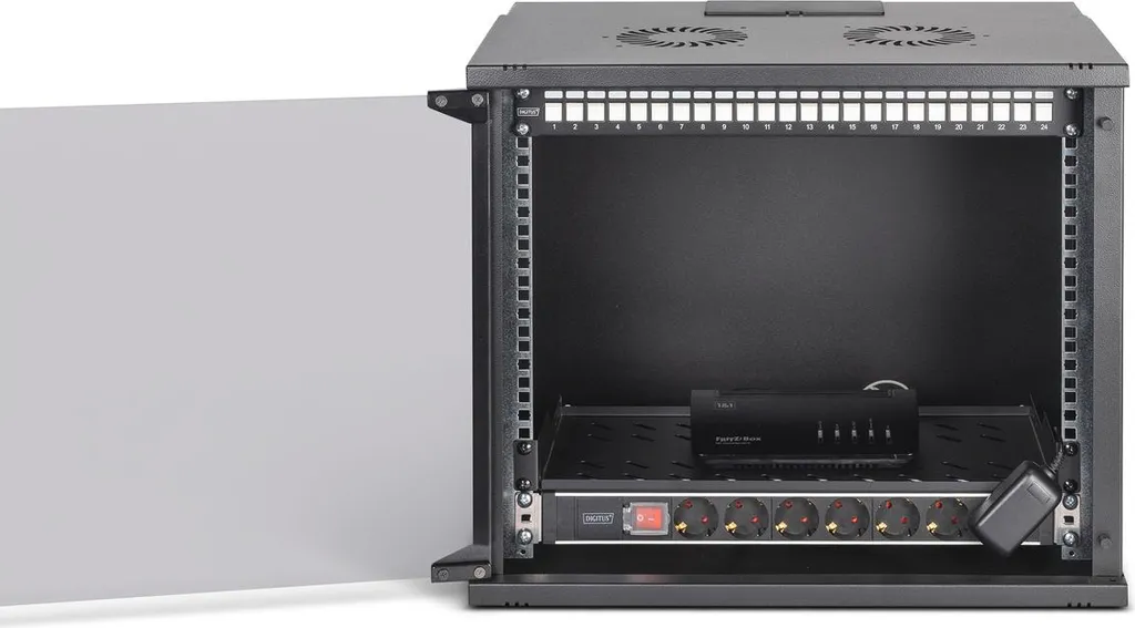 Coffret Informatique 9U Compact DIGITUS en Acier avec Porte en Verre Securit - 3