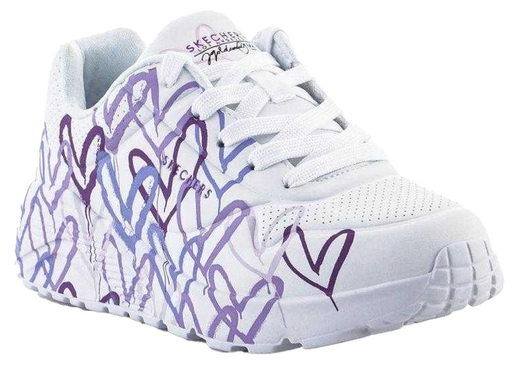 Skechers - "JGoldcrown Uno Lite Spread the Love" Sneaker für Kinder PP11614 (31 EU) (Weiß/Veilchen)