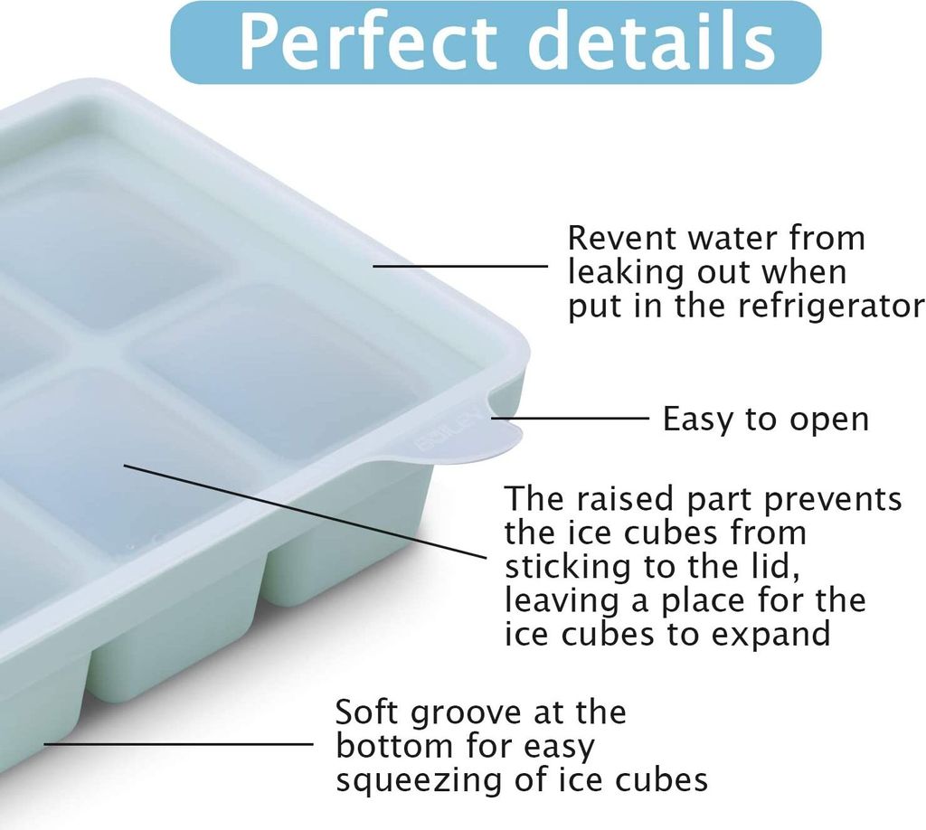 3 Stück Eiswürfelform, Silikon Eiswürfelbehälter XL Mit Produktbild 8