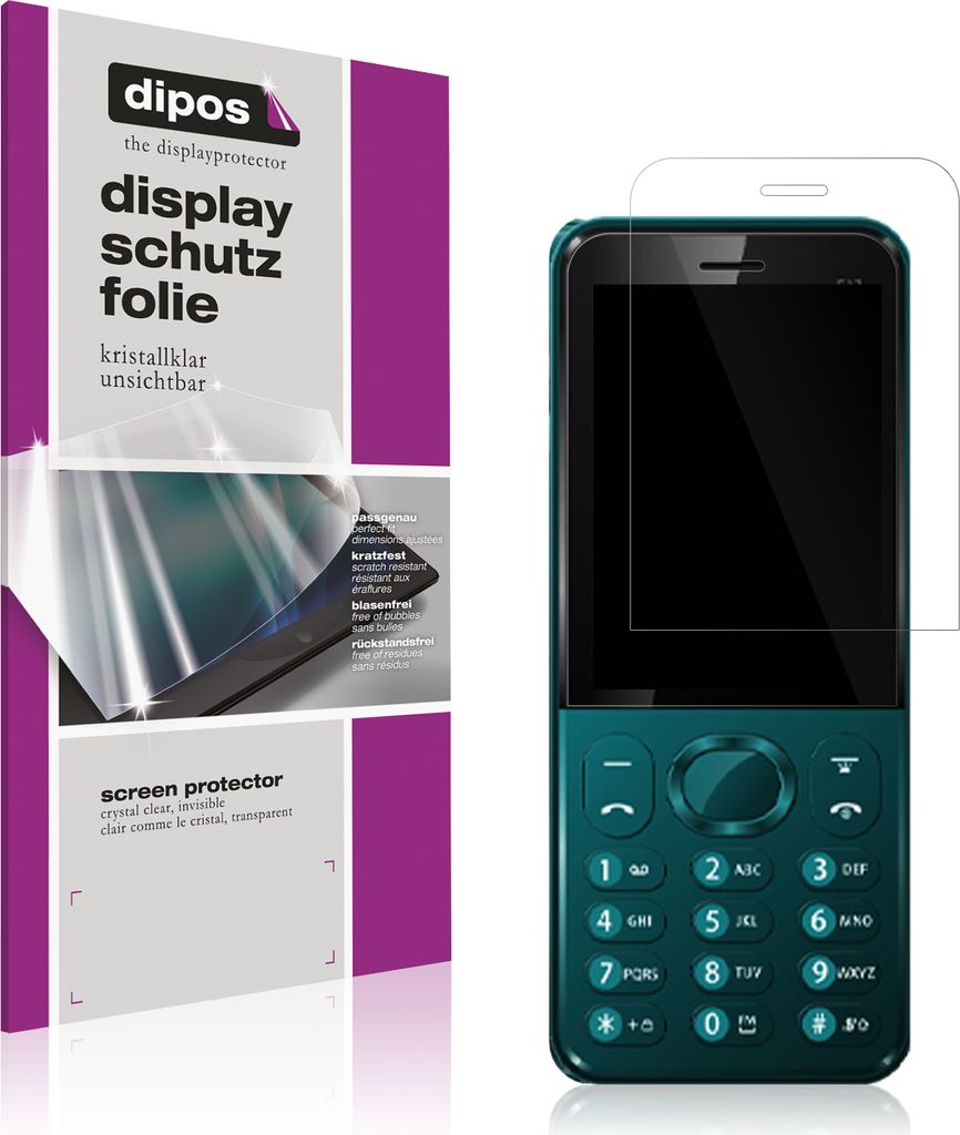 4x Schutzfolie für Benco P27 klar Displayschutzfolie Folie Display Schutz dipos