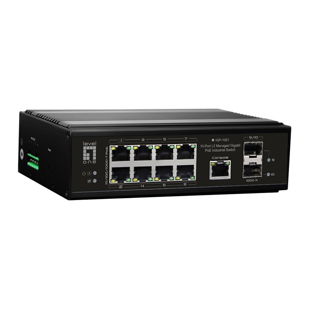 LevelOne IGP-1061 Industrial 10-Port L2 Gigabit PoE Switch Produktbild 