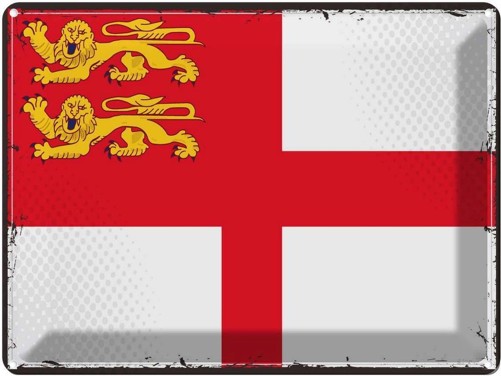 vianmo Blechschild 30x40 cm Sark Retro Flagge Fahne Wappen