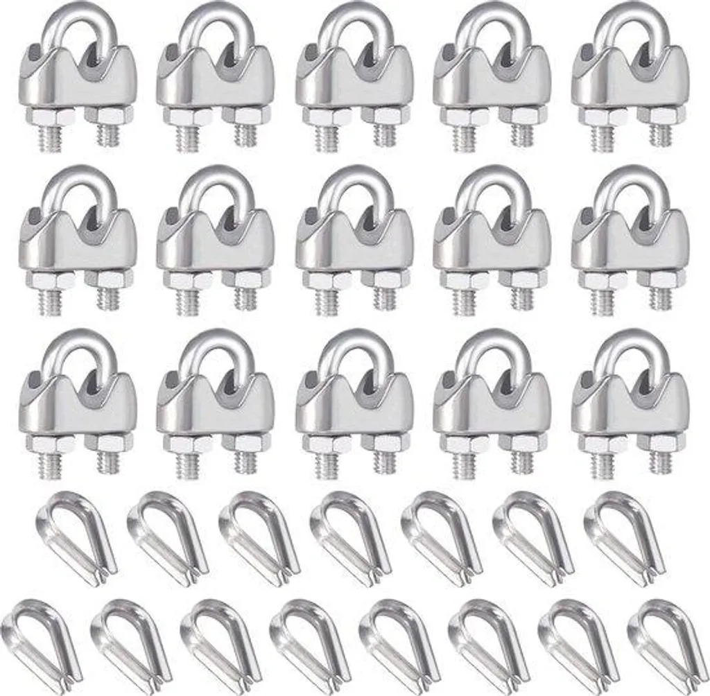 Serre-câble M6 inox pour voile d'ombrage et garde-corps - 15 colliers