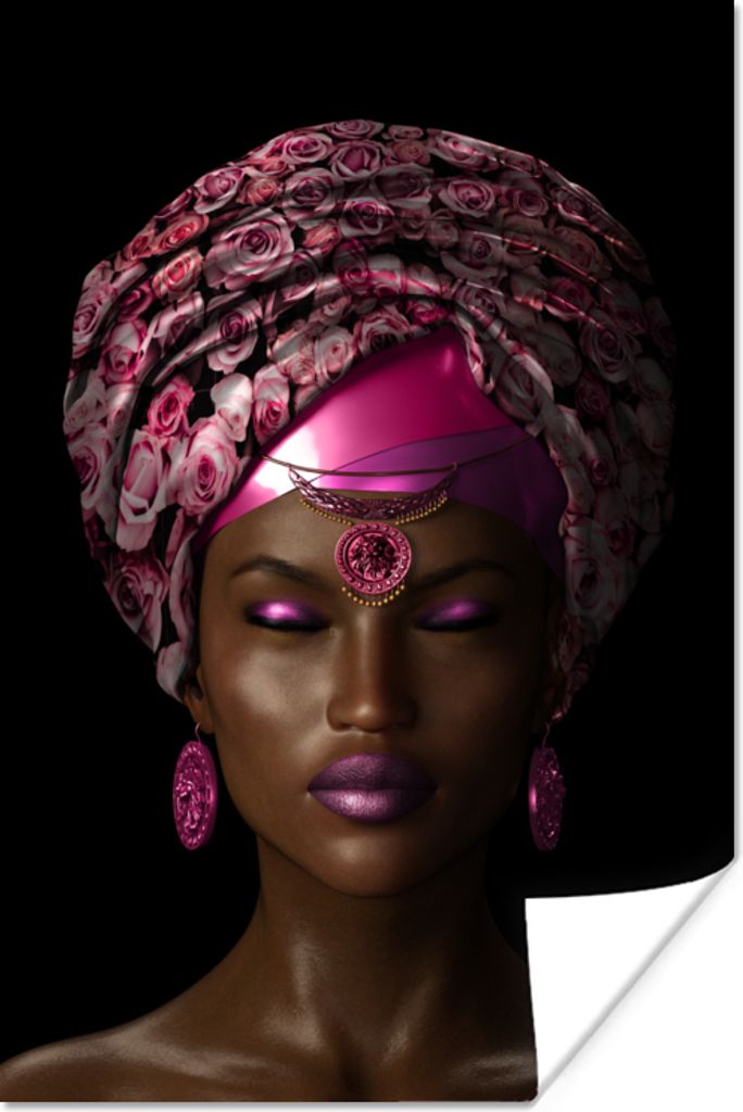 MuchoWow Poster Frauen - Accessoires - Rosa 40x60 cm - Plakate für die Wand - Poster Babyzimmer