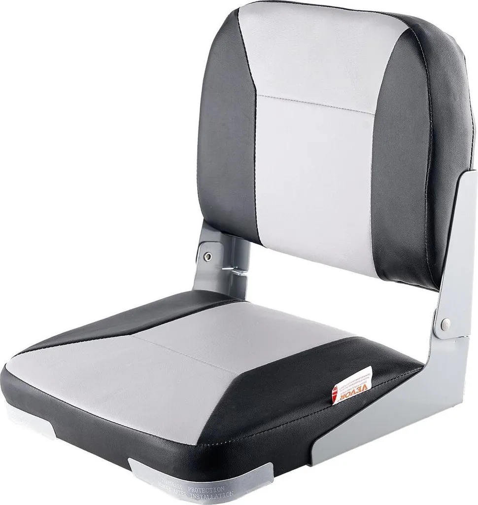Siège bateau dossier bas pliable avec rembourrage mousse confort Gris