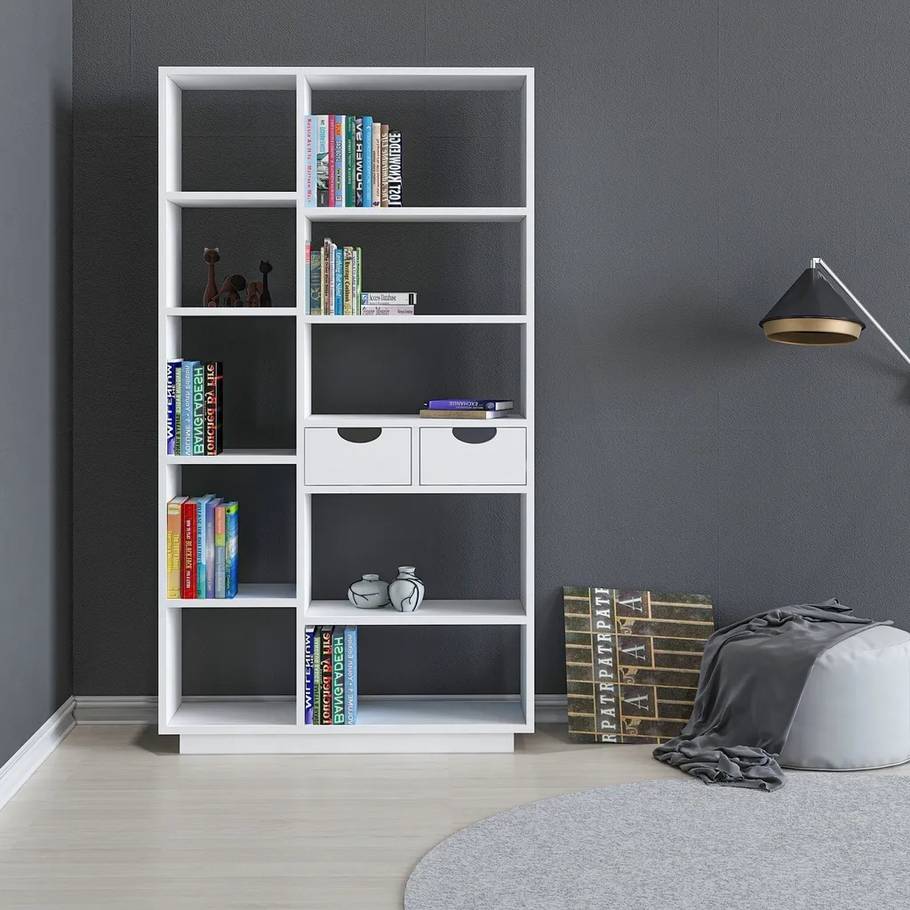 Meuble de Bibliothèque Blanc Luma pour Organiser vos Livres et Déco