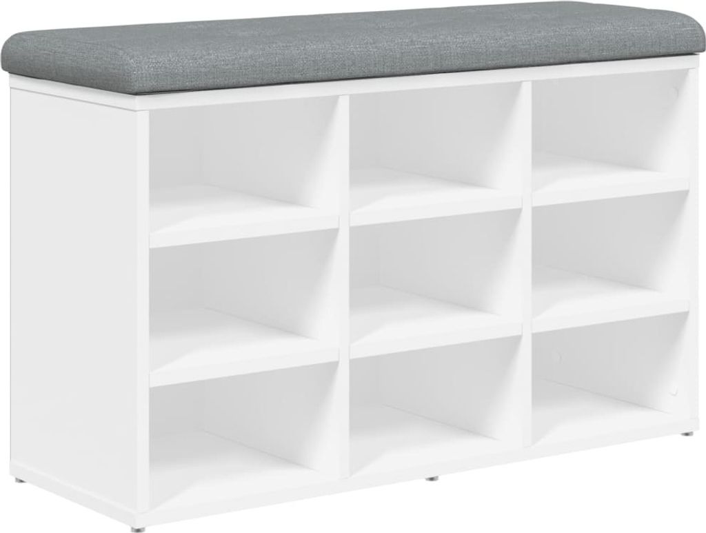 Panca per scarpe bianca 82x32x50 cm in materiale ligneo Immagine del prodotto 