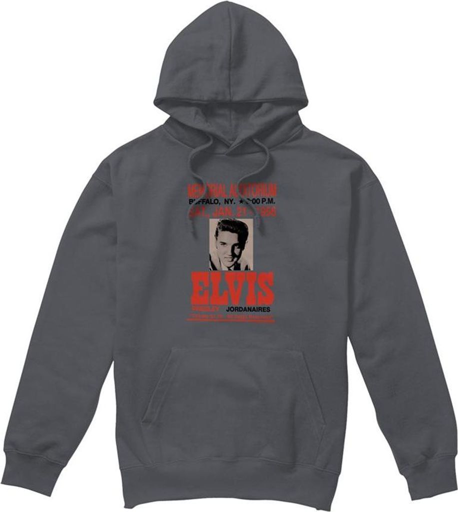 Elvis Presley - "Buffalo 1956" Kapuzenpullover für Herren/Damen Uni TV32474 (M) (Holzkohle)