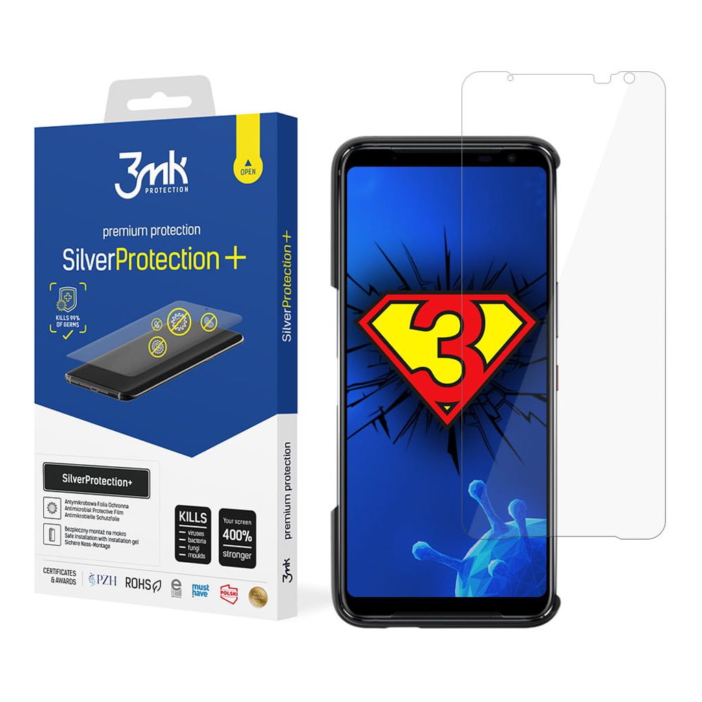 3mk Display Antimikrobielle Schutzfolie SilverProtection+ für Asus ROG Phone 3 0,21mm Self-Heal