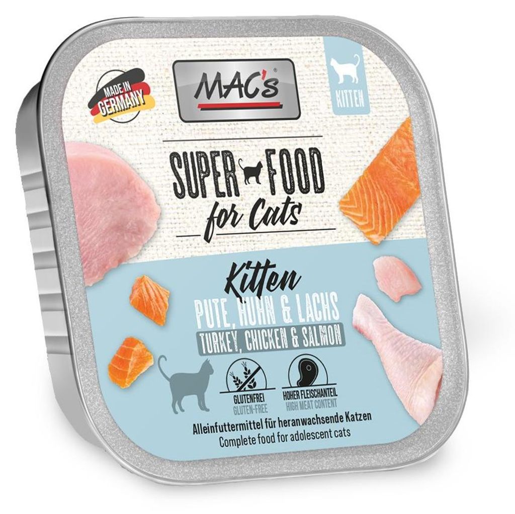 MAC's Cat Schale Kitten Pute, Huhn & Lachs 100g, Kitten, Produktbild 