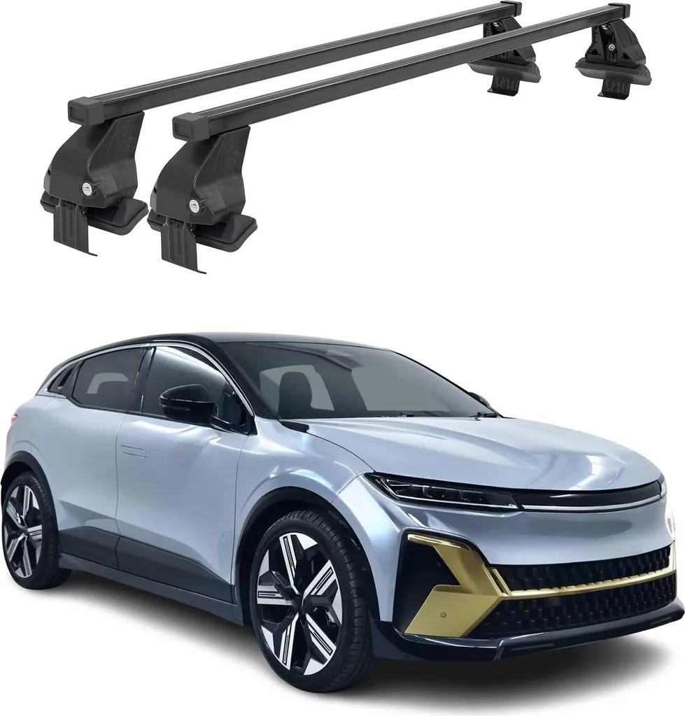 Menabo Tema Barre Tetto Acciaio Nero Renault Megane E-Tech 2021-25