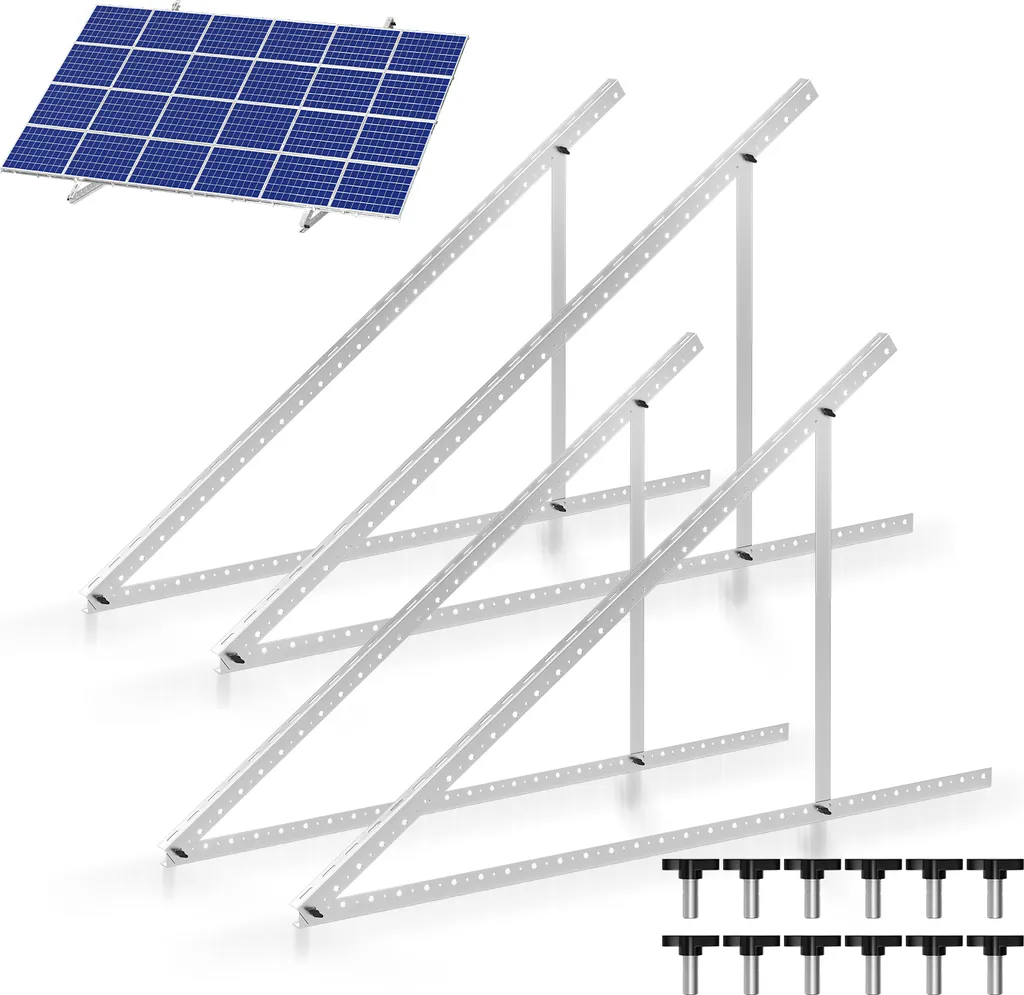 Bettizia Staffa Pannello Solare 104cm - Supporto Regolabile 0°-90° per Balcone