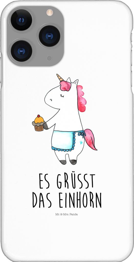 Mr. & Mrs. Panda Iphone 11 Pro Handyhülle Einhorn Muffin - Weiß - Geschenk, Backen, Geburtstagsgrüße, Geburtstag, Unicorn, Premium Kunststoff, ...