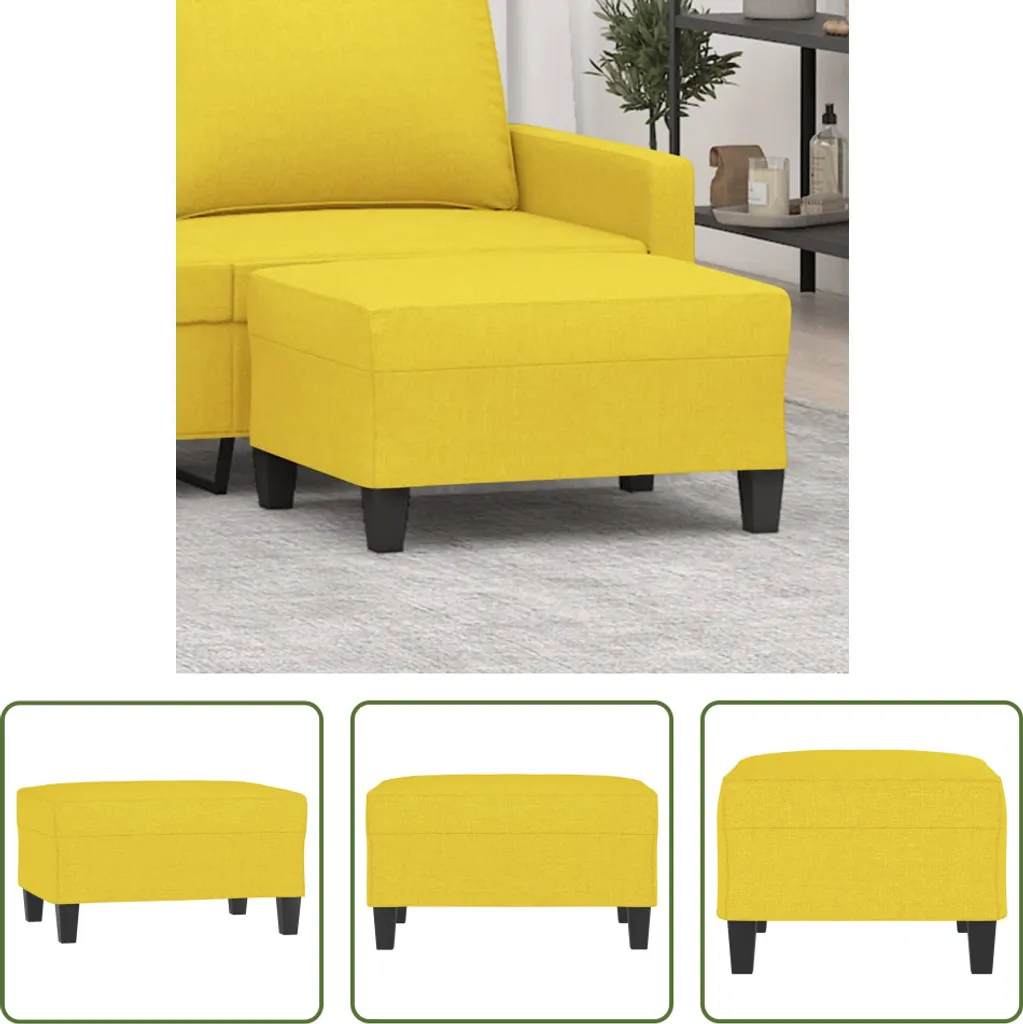 Sgabello Rettangolare Giallo 70x55x41 cm Tessuto | Offerta The Living Store