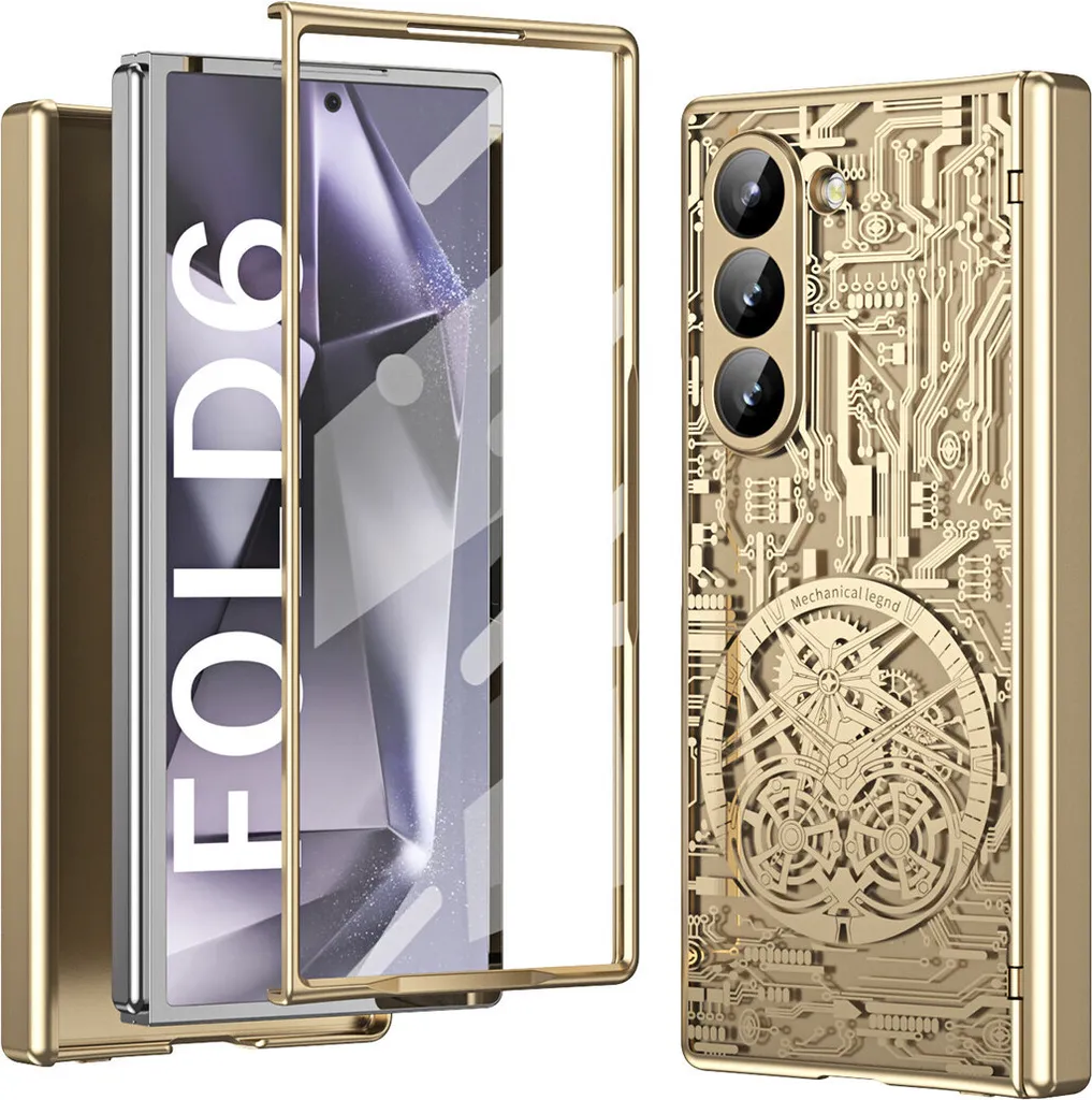 Custodia Oro Samsung Galaxy Z Fold 6: Protezione Cerniera e Vetro
