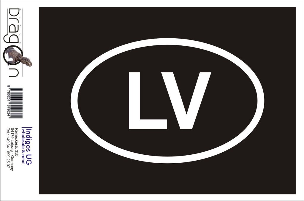 Aufkleber / Autoaufkleber - JDM / Die cut / Auto / OEM - Lettland LV - 110x70 mm gelb - Heckscheibe / Heckscheibenaufkleber