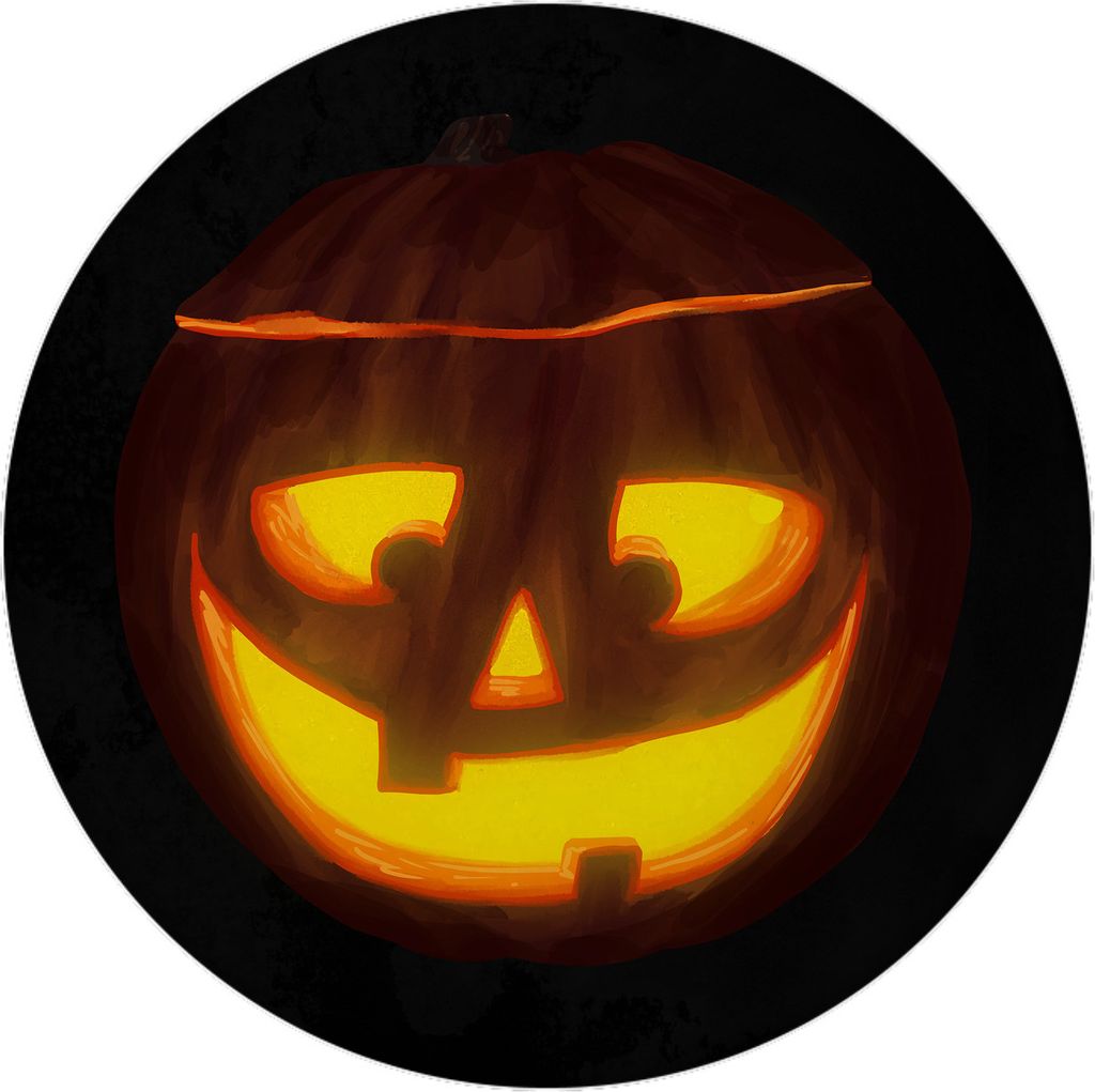 Kürbiskopf Magnet rund für Halloween Produktbild 