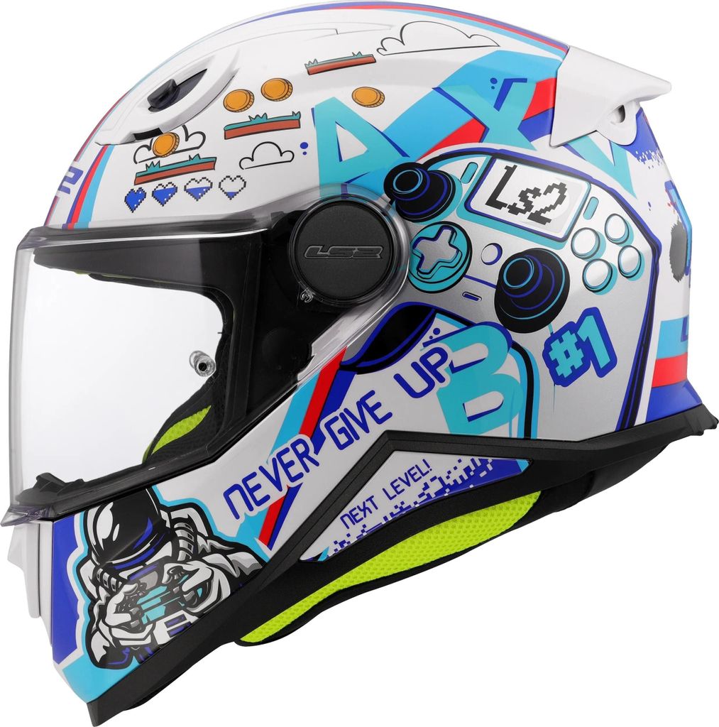 LS2 FF812 Kid Next Level Kinder Helm, weiß/blau/rot, Y/M Produktbild 