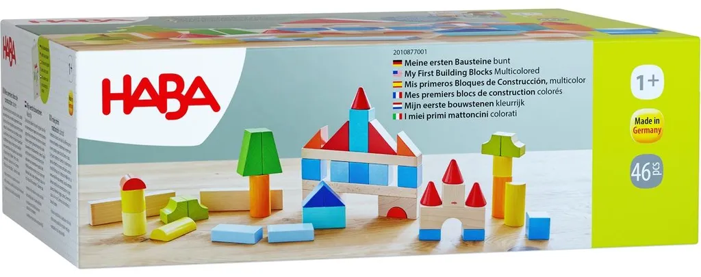 Haba My First Building Blocks - Jeu d'Éveil Coloré en Bois de Hêtre