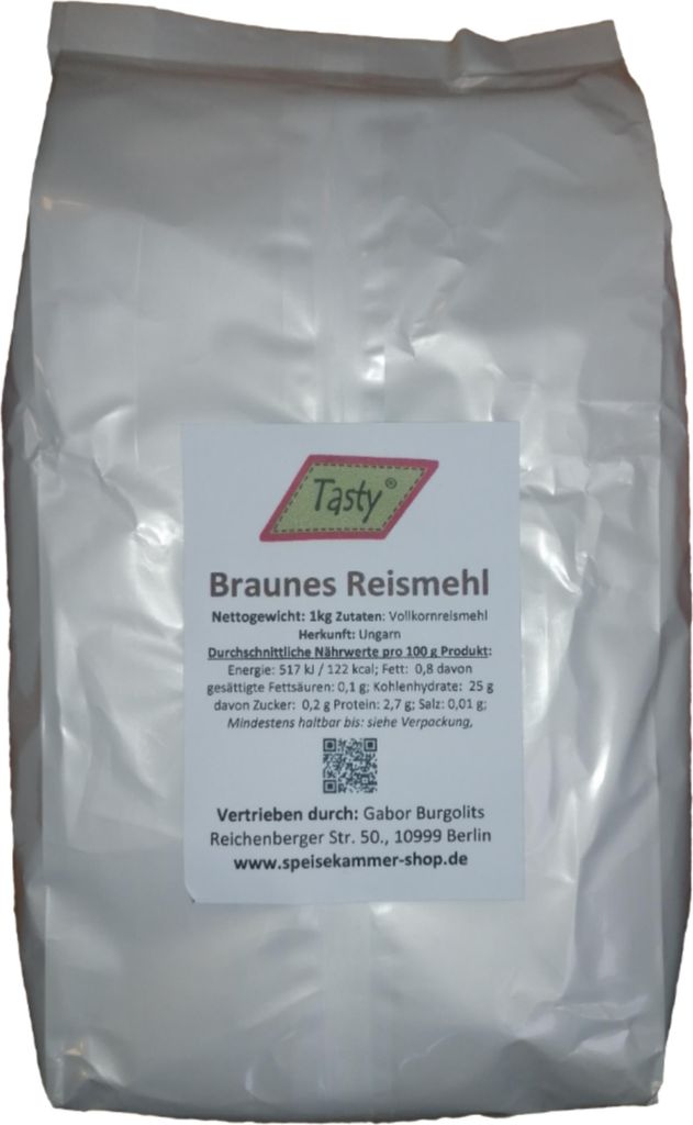 Vollkorn Reismehl Tasty Braunes Reismehl 1 kg glutenfrei Produktbild 