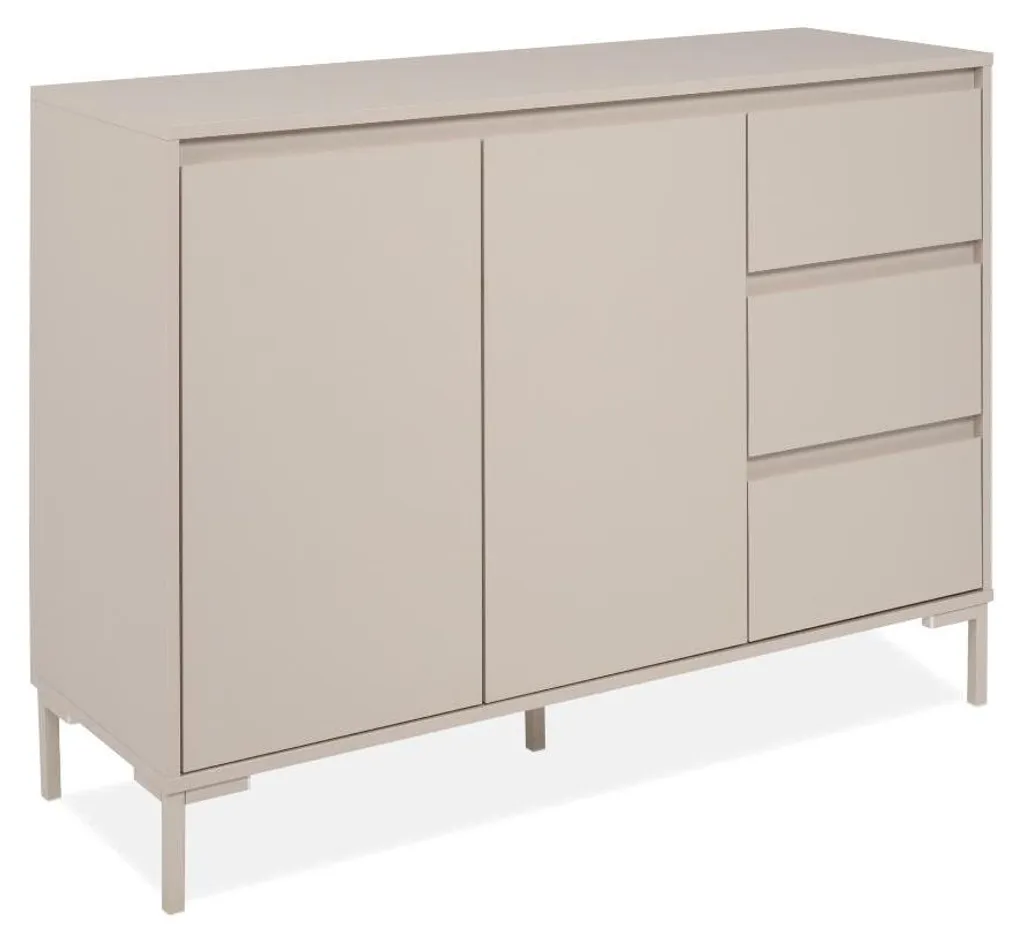 Buffet Compact L120 cm NERIO Cachemire : Solution de Rangement 5 Espaces - 4