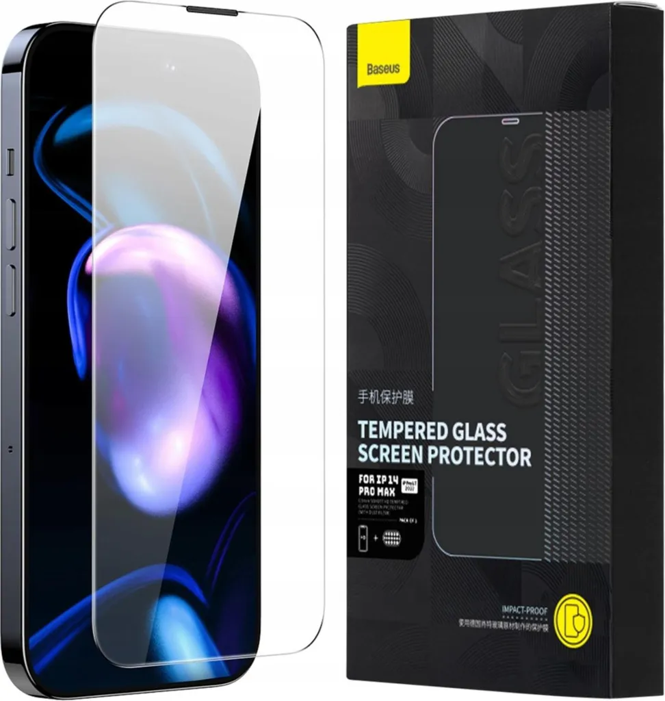 2 Pezzi Vetro Temperato Baseus iPhone 14 Pro + Kit Montaggio - 1