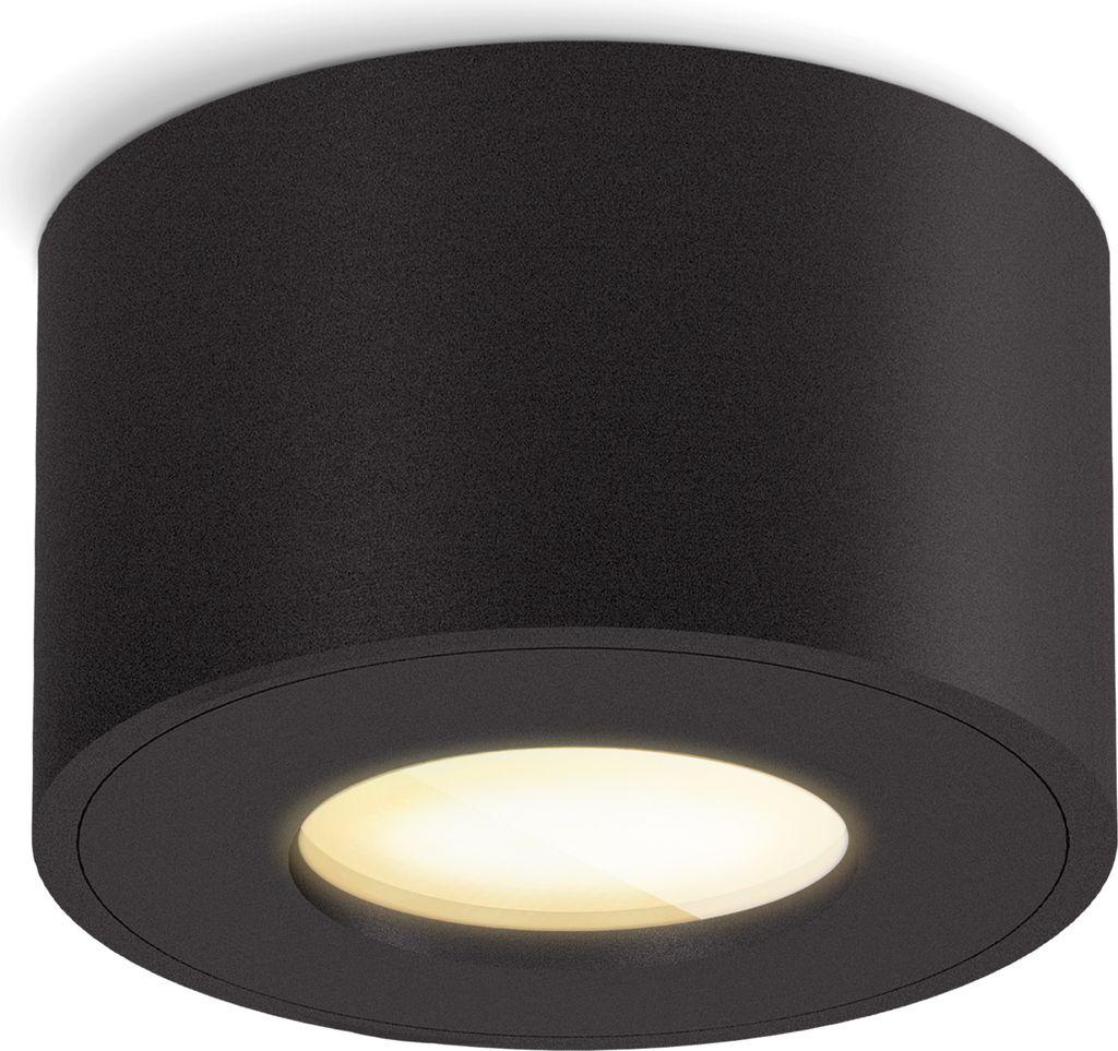 SSC-LUXon CELI-1 Außenlampe Spot Decke IP44 "Dimmbar ohne Dimmer" schwarz mit LED warmweiß 4W 230V - Badezimmer Aufbauleuchte
