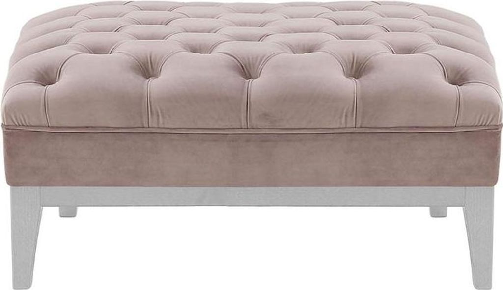 Polsterhocker Chesterfield Modern Wood-Velluto 14-weiß
