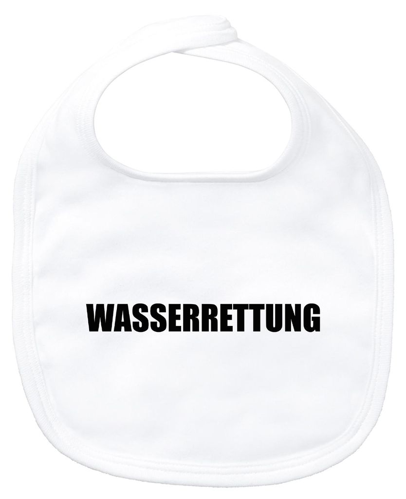 Huuraa Baby Lätzchen Wasserrettung Schriftzug White Klettverschluss Baumwolle Latz Geschenkidee