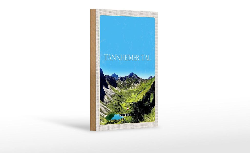 Holzschild Reise 12x18 cm Tannheimer Tal Österreich Berge Natur
