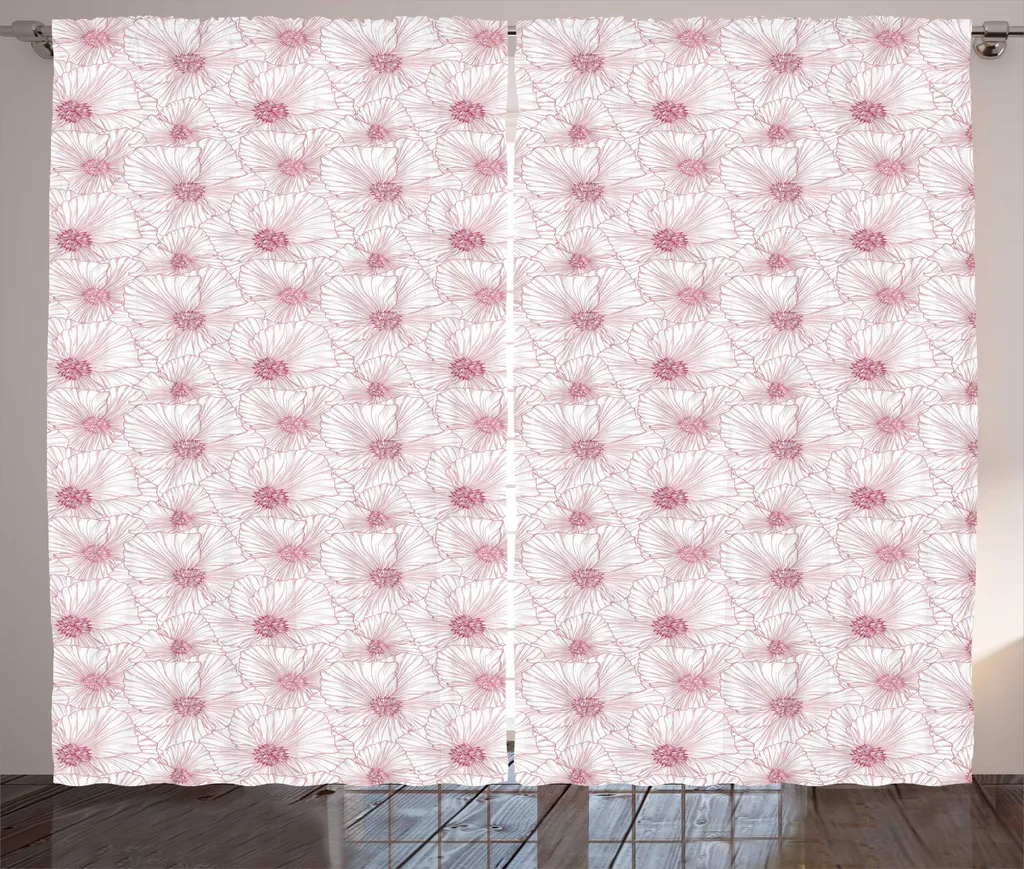 Rideau à fronces pour chambre à coucher 280x225 cm motif floral chic